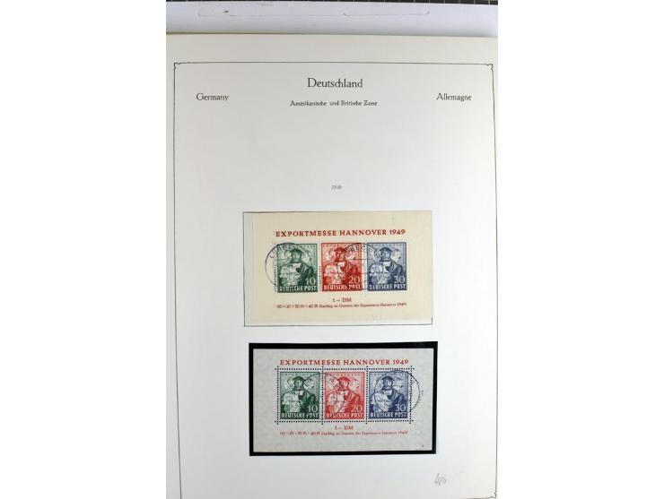 1945/1959, gestempelte Sammlung mit allen Gebieten inkl. Saar mit vielen kpl. und besseren Ausgaben, dabei u.a. SBZ  Block 1 