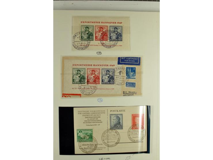 1945/1959, gestempelte Sammlung mit allen Gebieten inkl. Saar mit vielen kpl. und besseren Ausgaben, dabei u.a. SBZ  Block 1 