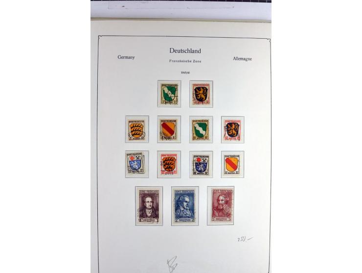 1945/1959, gestempelte Sammlung mit allen Gebieten inkl. Saar mit vielen kpl. und besseren Ausgaben, dabei u.a. SBZ  Block 1 