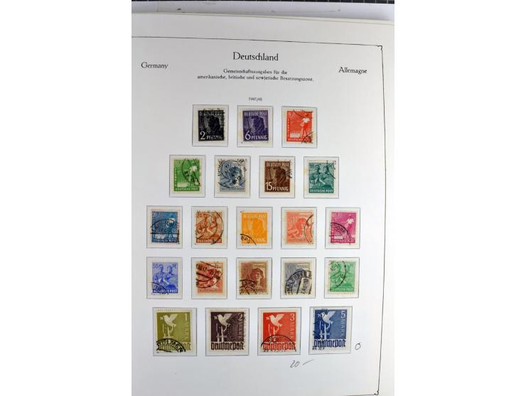 1945/1959, gestempelte Sammlung mit allen Gebieten inkl. Saar mit vielen kpl. und besseren Ausgaben, dabei u.a. SBZ  Block 1 