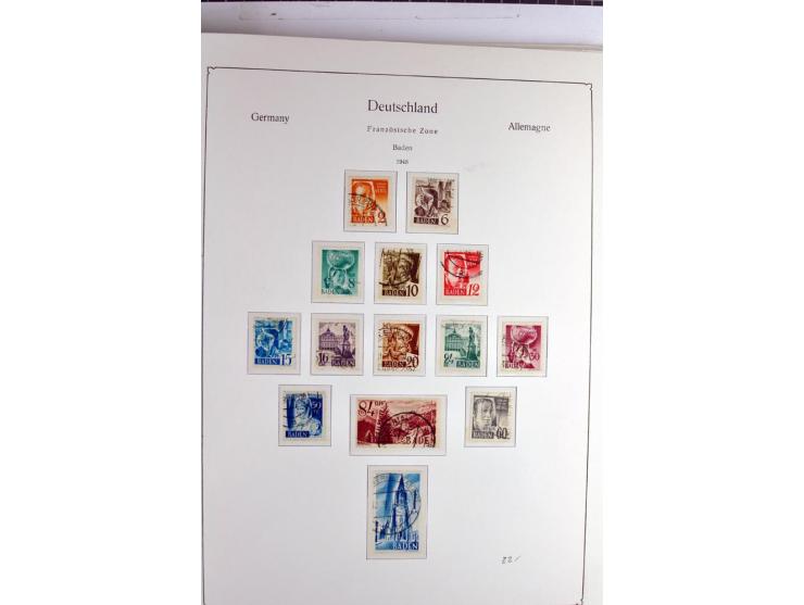 1945/1959, gestempelte Sammlung mit allen Gebieten inkl. Saar mit vielen kpl. und besseren Ausgaben, dabei u.a. SBZ  Block 1 