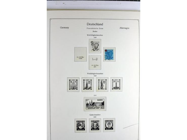 1945/1959, gestempelte Sammlung mit allen Gebieten inkl. Saar mit vielen kpl. und besseren Ausgaben, dabei u.a. SBZ  Block 1 