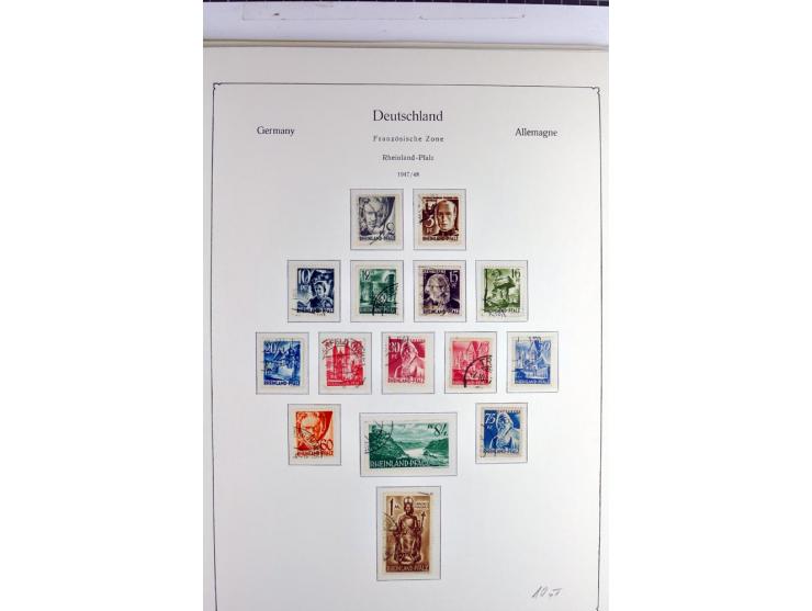 1945/1959, gestempelte Sammlung mit allen Gebieten inkl. Saar mit vielen kpl. und besseren Ausgaben, dabei u.a. SBZ  Block 1 