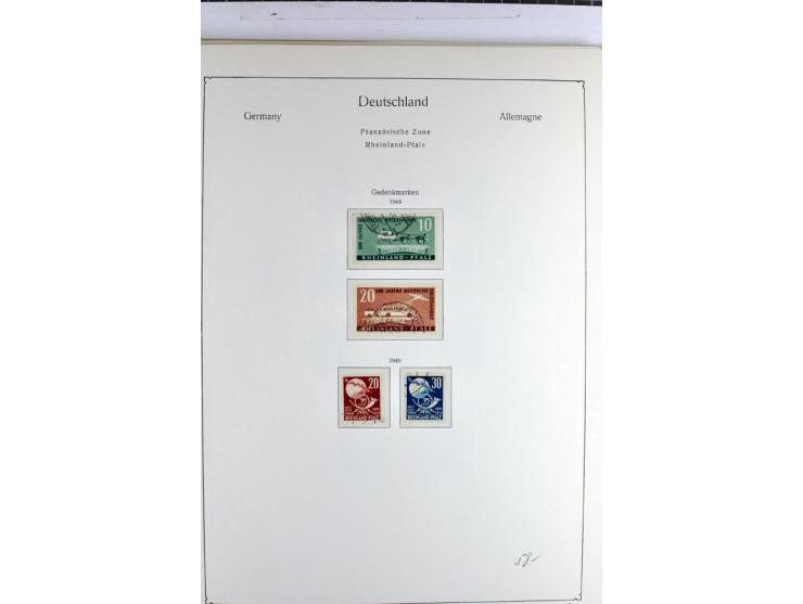 1945/1959, gestempelte Sammlung mit allen Gebieten inkl. Saar mit vielen kpl. und besseren Ausgaben, dabei u.a. SBZ  Block 1 