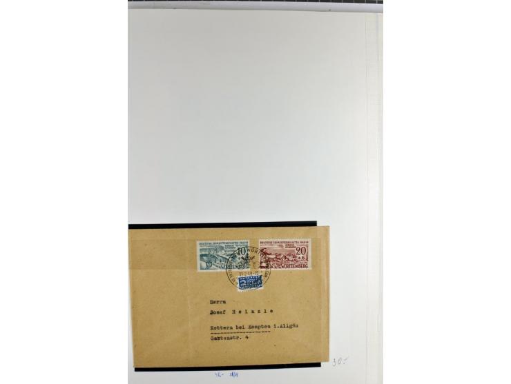 1945/1959, gestempelte Sammlung mit allen Gebieten inkl. Saar mit vielen kpl. und besseren Ausgaben, dabei u.a. SBZ  Block 1 