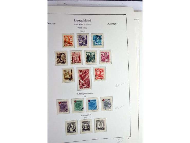 1945/1959, gestempelte Sammlung mit allen Gebieten inkl. Saar mit vielen kpl. und besseren Ausgaben, dabei u.a. SBZ  Block 1 
