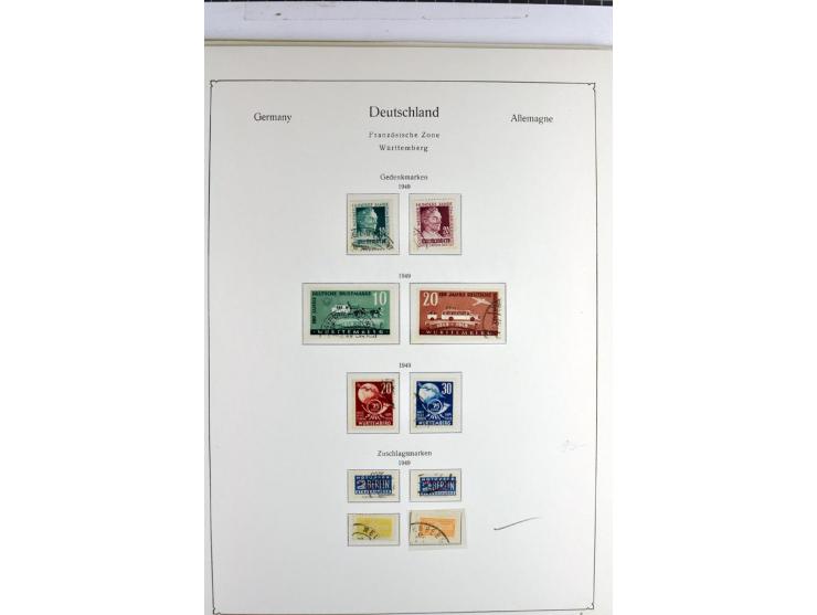 1945/1959, gestempelte Sammlung mit allen Gebieten inkl. Saar mit vielen kpl. und besseren Ausgaben, dabei u.a. SBZ  Block 1 