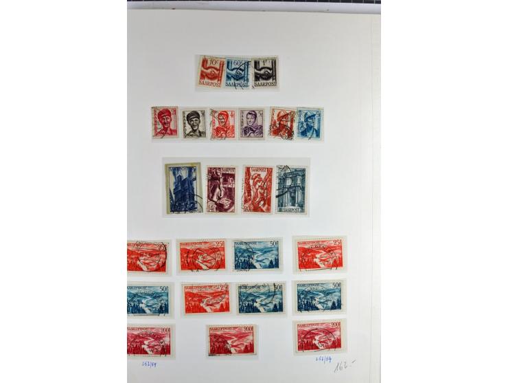 1945/1959, gestempelte Sammlung mit allen Gebieten inkl. Saar mit vielen kpl. und besseren Ausgaben, dabei u.a. SBZ  Block 1 