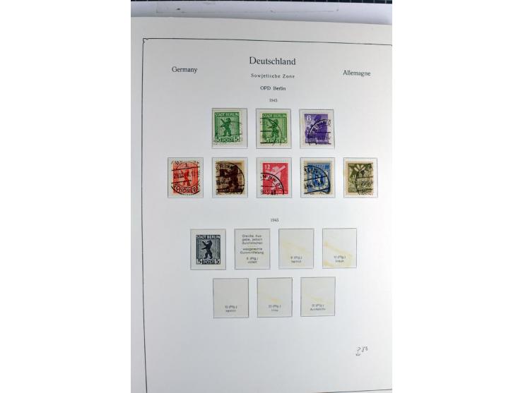 1945/1959, gestempelte Sammlung mit allen Gebieten inkl. Saar mit vielen kpl. und besseren Ausgaben, dabei u.a. SBZ  Block 1 