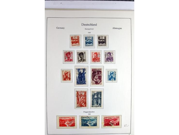 1945/1959, gestempelte Sammlung mit allen Gebieten inkl. Saar mit vielen kpl. und besseren Ausgaben, dabei u.a. SBZ  Block 1 