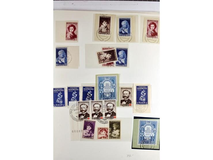 1945/1959, gestempelte Sammlung mit allen Gebieten inkl. Saar mit vielen kpl. und besseren Ausgaben, dabei u.a. SBZ  Block 1 