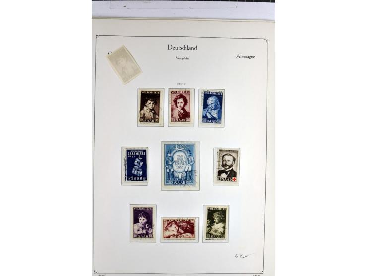 1945/1959, gestempelte Sammlung mit allen Gebieten inkl. Saar mit vielen kpl. und besseren Ausgaben, dabei u.a. SBZ  Block 1 