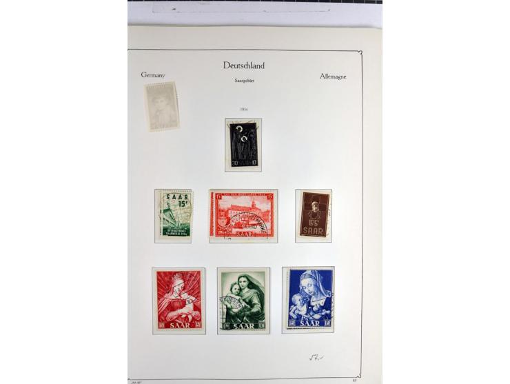 1945/1959, gestempelte Sammlung mit allen Gebieten inkl. Saar mit vielen kpl. und besseren Ausgaben, dabei u.a. SBZ  Block 1 