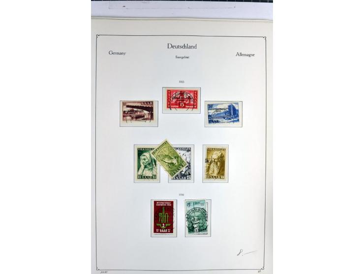 1945/1959, gestempelte Sammlung mit allen Gebieten inkl. Saar mit vielen kpl. und besseren Ausgaben, dabei u.a. SBZ  Block 1 