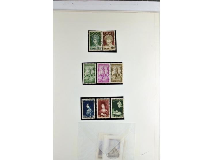 1945/1959, gestempelte Sammlung mit allen Gebieten inkl. Saar mit vielen kpl. und besseren Ausgaben, dabei u.a. SBZ  Block 1 