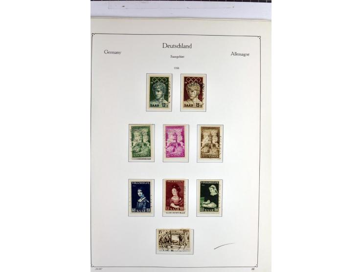 1945/1959, gestempelte Sammlung mit allen Gebieten inkl. Saar mit vielen kpl. und besseren Ausgaben, dabei u.a. SBZ  Block 1 