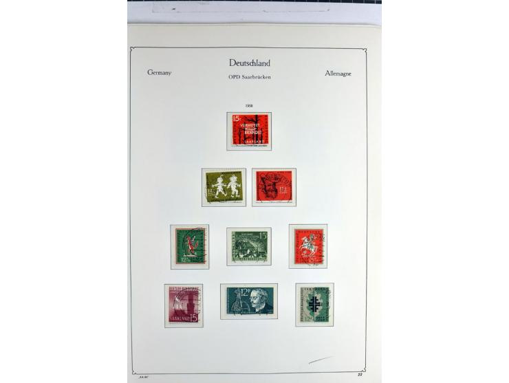 1945/1959, gestempelte Sammlung mit allen Gebieten inkl. Saar mit vielen kpl. und besseren Ausgaben, dabei u.a. SBZ  Block 1 