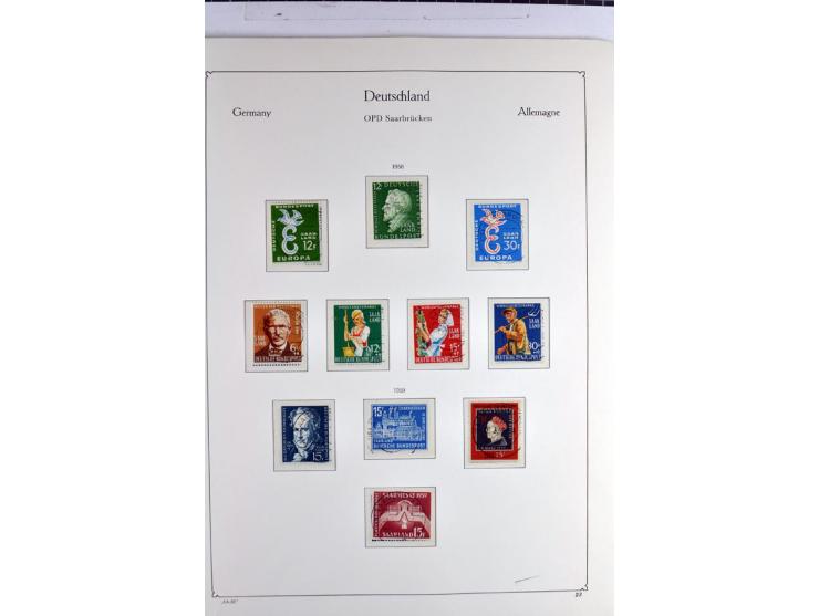 1945/1959, gestempelte Sammlung mit allen Gebieten inkl. Saar mit vielen kpl. und besseren Ausgaben, dabei u.a. SBZ  Block 1 