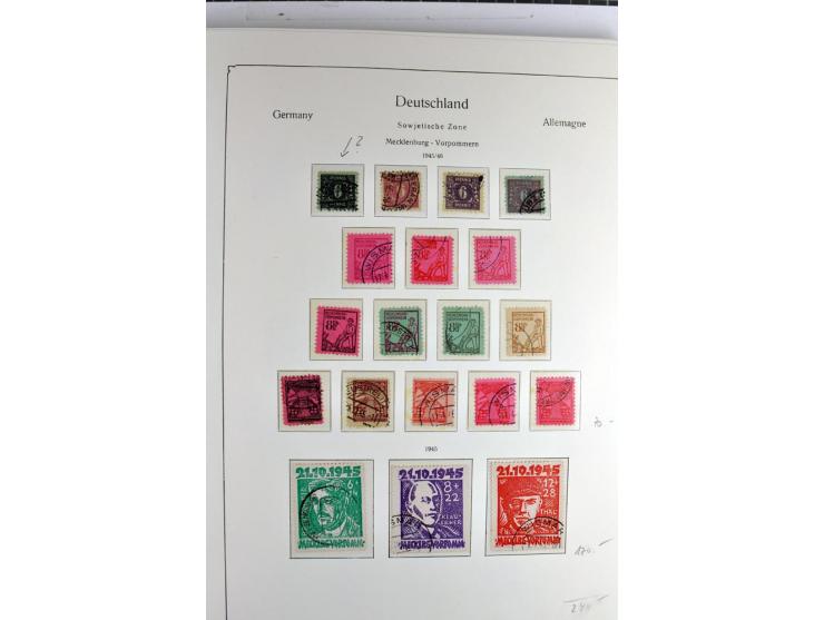 1945/1959, gestempelte Sammlung mit allen Gebieten inkl. Saar mit vielen kpl. und besseren Ausgaben, dabei u.a. SBZ  Block 1 