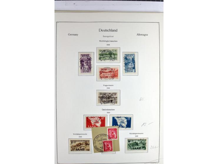 1945/1959, gestempelte Sammlung mit allen Gebieten inkl. Saar mit vielen kpl. und besseren Ausgaben, dabei u.a. SBZ  Block 1 