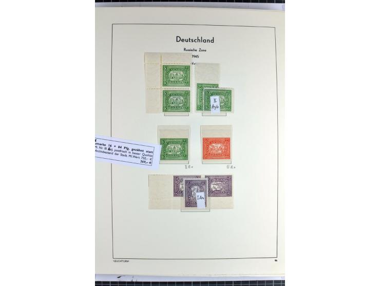 1945/46, Apolda bis Wurzen, umfangreiche, meist postfrische/ungebrauchte und gestempelte Sammlung mit vielen kompletten und b