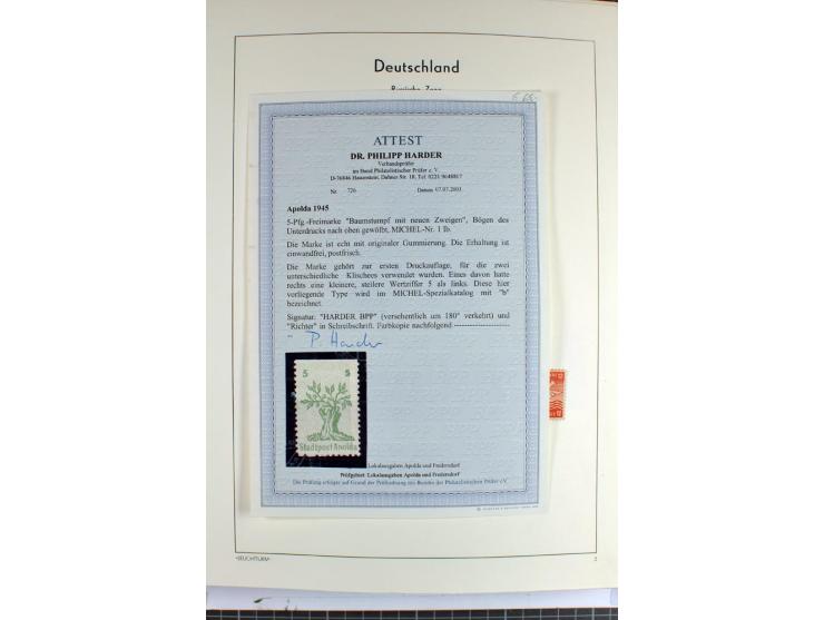 1945/46, Apolda bis Wurzen, umfangreiche, meist postfrische/ungebrauchte und gestempelte Sammlung mit vielen kompletten und b