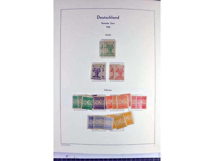 1945/46, Apolda bis Wurzen, umfangreiche, meist postfrische/ungebrauchte und gestempelte Sammlung mit vielen kompletten und b