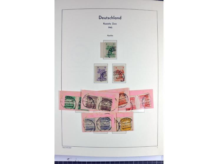 1945/46, Apolda bis Wurzen, umfangreiche, meist postfrische/ungebrauchte und gestempelte Sammlung mit vielen kompletten und b