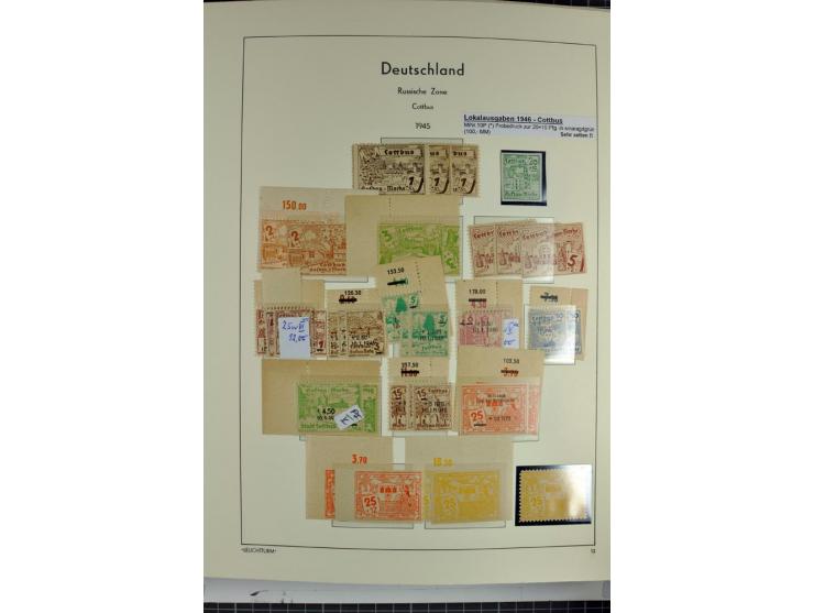 1945/46, Apolda bis Wurzen, umfangreiche, meist postfrische/ungebrauchte und gestempelte Sammlung mit vielen kompletten und b