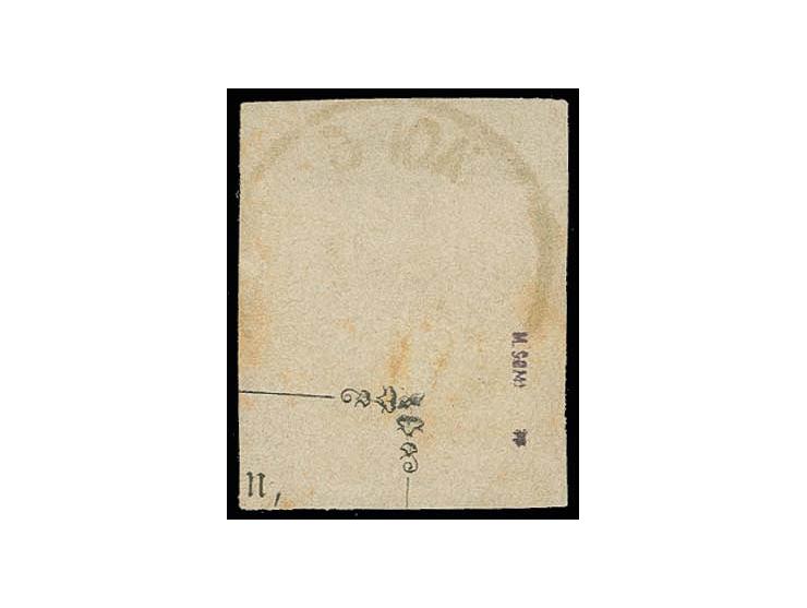 1/3 Gr. gelblichgrün mit EKr. "BERLIN P.E. 6 17 12 72" auf Briefstück mit doppelter Prägung und zusätzlich Zähnungsbesonderhe