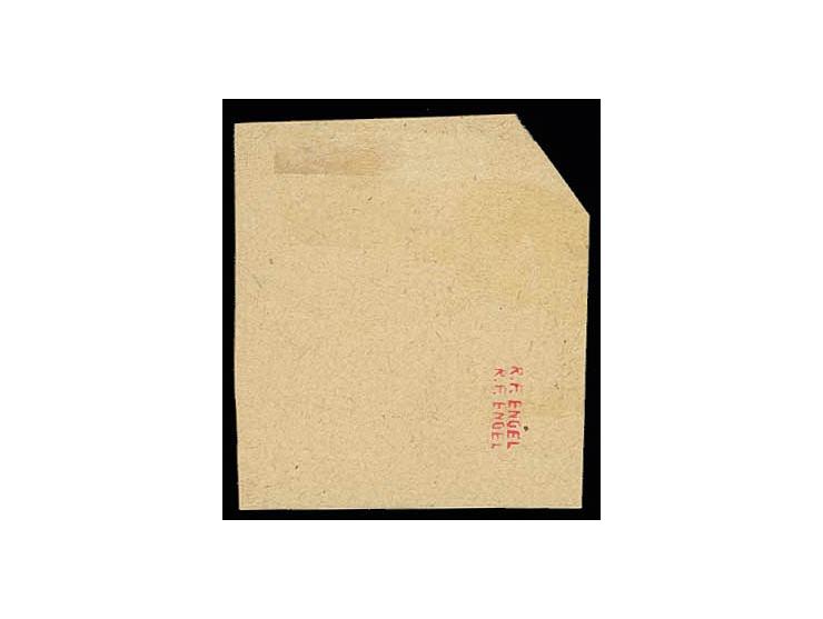 ½ Gr. orange mit EKr. "BERLIN P.A. 50 23 11 74" auf Briefstück mit doppelter Prägung, Pracht, Register-Nr. 129, Fotoatteste P