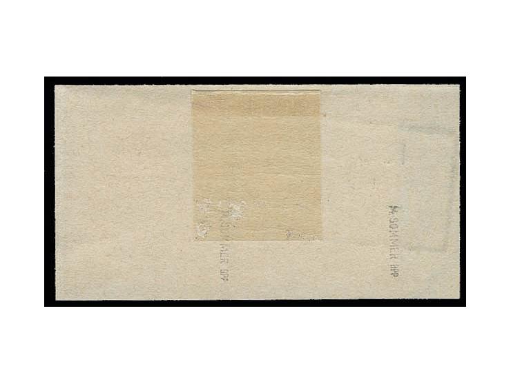 1 Gr. karmin im waagerechten Paar mit Ra3 "ROCHLITZ / I/SACHSEN / 7 12 74" auf Briefstück mit um ca. 1,6 mm nach rechts verse