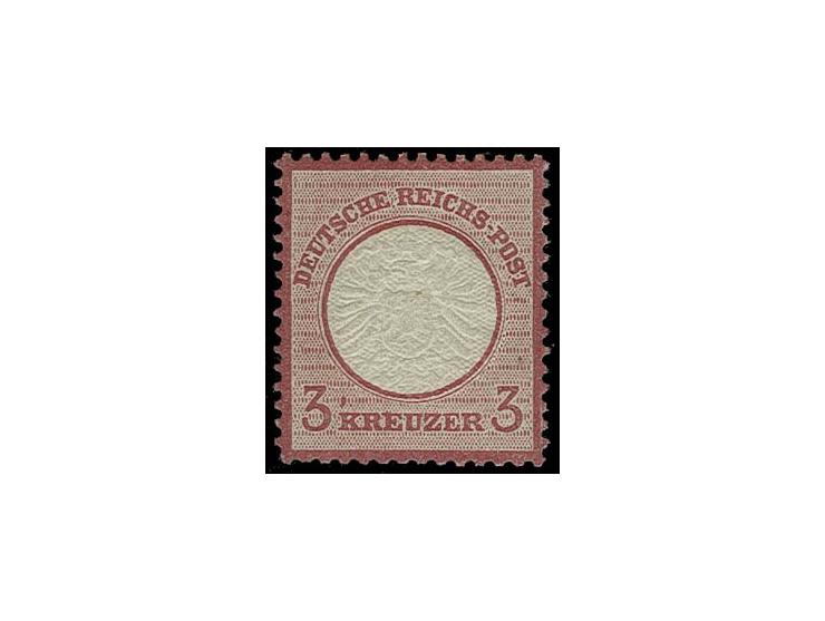 3 Kr. karmin, postfrisch mit um ca. 1,8 mm nach rechts unten versetzter Doppelprägung, Kabinett, postfrische Marken mit Doppe
