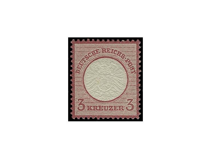 3 Kr. karmin, postfrisch mit ca. 1,6 mm nach rechts unten versetzter Doppelprägung, Kabinett, Register-Nr. 157, postfrische D