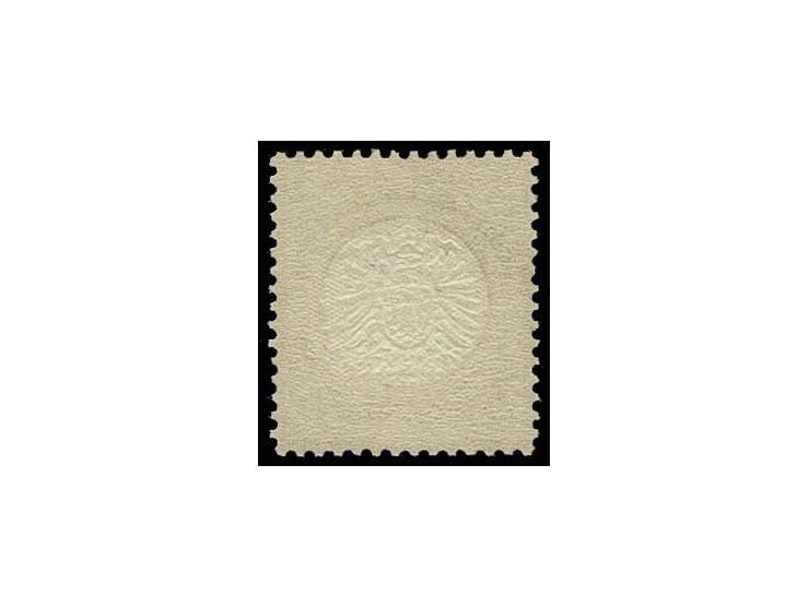 3 Kr. karmin, postfrisch mit um ca. 1,5 mm nach rechts unten versetzter Doppelprägung, bis auf ein ausgefallenes Sandkornloch