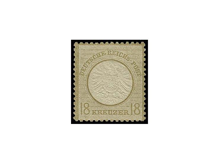 18 Kr. ockerbraun, postfrisch mit um ca. 1 mm nach rechts unten versetzter Doppelprägung, Register-Nr. 934, Kabinett, postfri