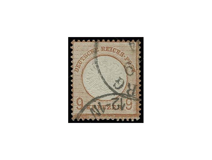 9 Kr. rötlichbraun mit EKr. "COBURG .. 9 74" mit seltenem Prägefehler 'diagonal ausgefallene Prägung im unteren Teil des Adle