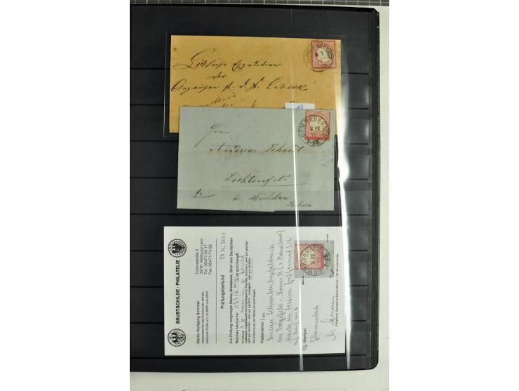 Schraubenkopfabdrucke: Sammlung mit 69 Einzelmarken/Briefstücken und 9 Briefen/Karten nach Arge-Handbuch gesammelt mit zusätz