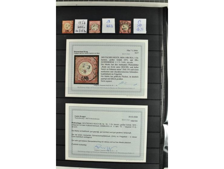 Schraubenkopfabdrucke: Sammlung mit 69 Einzelmarken/Briefstücken und 9 Briefen/Karten nach Arge-Handbuch gesammelt mit zusätz