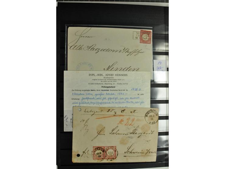 Schraubenkopfabdrucke: Sammlung mit 69 Einzelmarken/Briefstücken und 9 Briefen/Karten nach Arge-Handbuch gesammelt mit zusätz