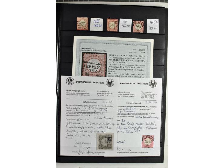 Schraubenkopfabdrucke: Sammlung mit 69 Einzelmarken/Briefstücken und 9 Briefen/Karten nach Arge-Handbuch gesammelt mit zusätz