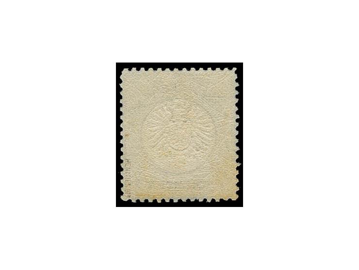 7 Kr. ultramarin mit seltenem Plattenfehler 'Kerbe im Rahmen rechts über T in POST', Feld 1, leichte Patina, sign. und Befund