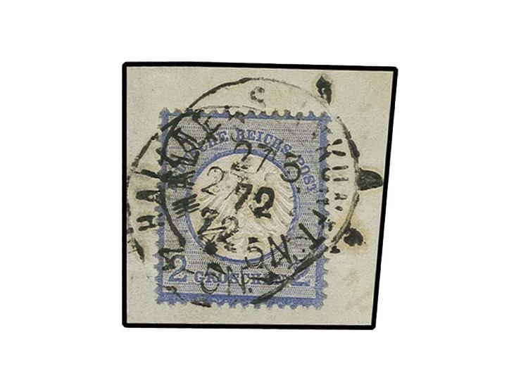 2 Gr. grauultramarin mit zwei Abschlägen des EKr. "HALLE A.S. ANKUNFT 27.5.72" auf Briefstück, ungewöhnliche Zufallsentwertun