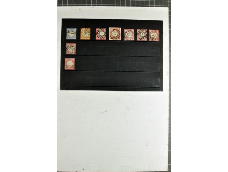 Bahnpoststempel: 9 Briefe und 9 Einzelmarken/Briefstücke mit diversen Bahnpoststempeln, dabei sächsischer Nummernstempel "7" 