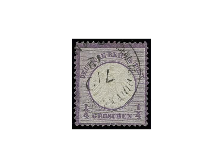 ¼ Gr. grauviolett mit EKr. "KAISERL. DEUTSCH. P. A. CONSTANTINOPEL 7/9 72" als Vorläufermarke der deutschen Post in der Türke