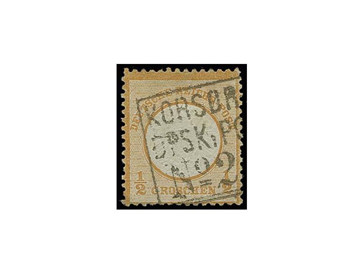½ Gr. orange mit dänischem Schiffspoststempel "KORSÖR-KIEL / DPSK: No. 2", Kabinett, Fotobefund Hennies BPP