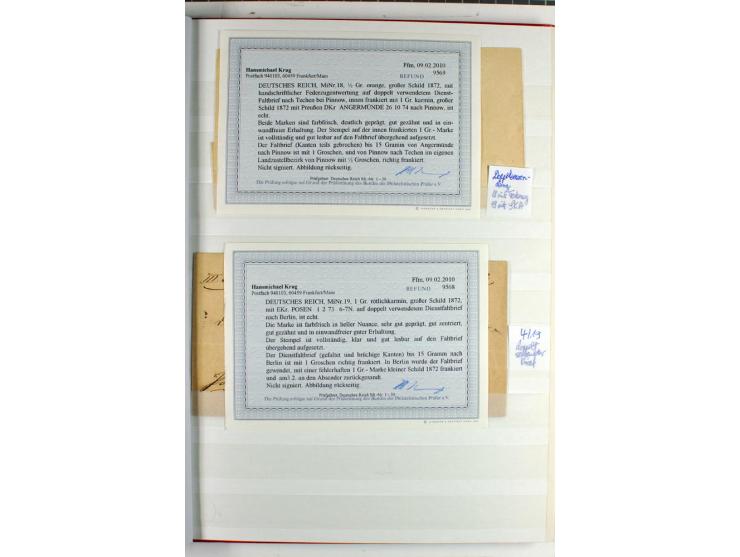 Doppelt verwendete Briefe: Sammlung mit 14 doppelt verwendeten Faltbriefen, dabei Plattenfehler 25XXIII, 4 BPP-Befunde und 1 