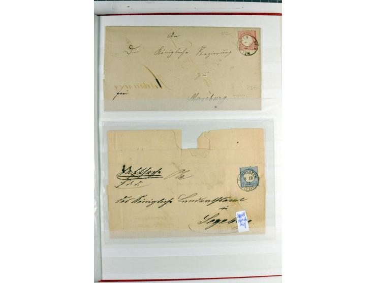 Doppelt verwendete Briefe: Sammlung mit 14 doppelt verwendeten Faltbriefen, dabei Plattenfehler 25XXIII, 4 BPP-Befunde und 1 