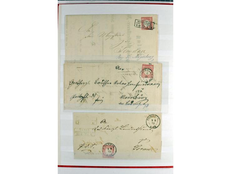 Doppelt verwendete Briefe: Sammlung mit 14 doppelt verwendeten Faltbriefen, dabei Plattenfehler 25XXIII, 4 BPP-Befunde und 1 