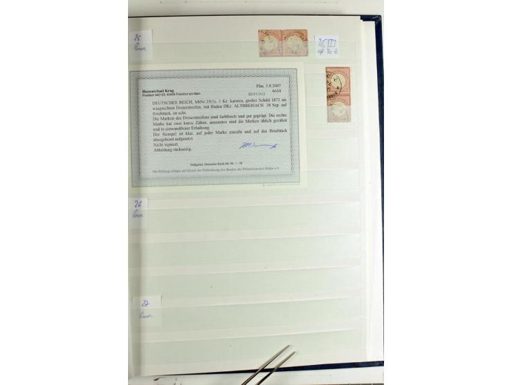 Einheiten: Sammlung mit 31 Paaren, 16 3er-Streifen (dabei Mi.-Nr. 21a) und 3 4er-Blocks, mit 12 BPP-Befunden/Kurzbefunden und